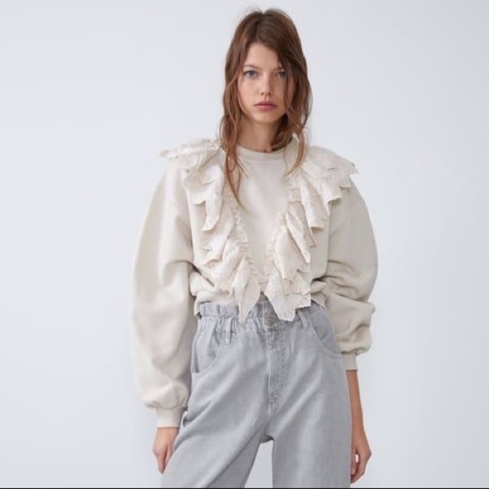 🪡 Handmade 🧵 Ruffle Sweatshirt - Picture 4 of 7